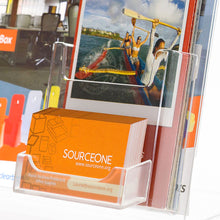 Load image into Gallery viewer, 11" x 8.5" landscape sign holder with trifold brochure and business card holder