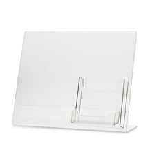 Load image into Gallery viewer, 11" x 8.5" landscape sign holder with trifold brochure and business card holder