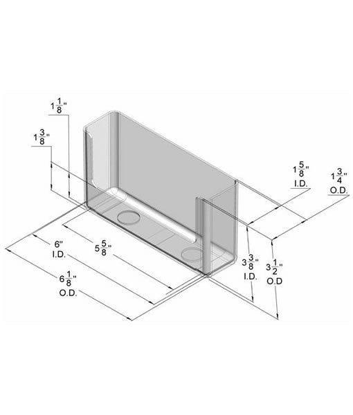 Window Glass Mount Postcard Holder, 6" Wide