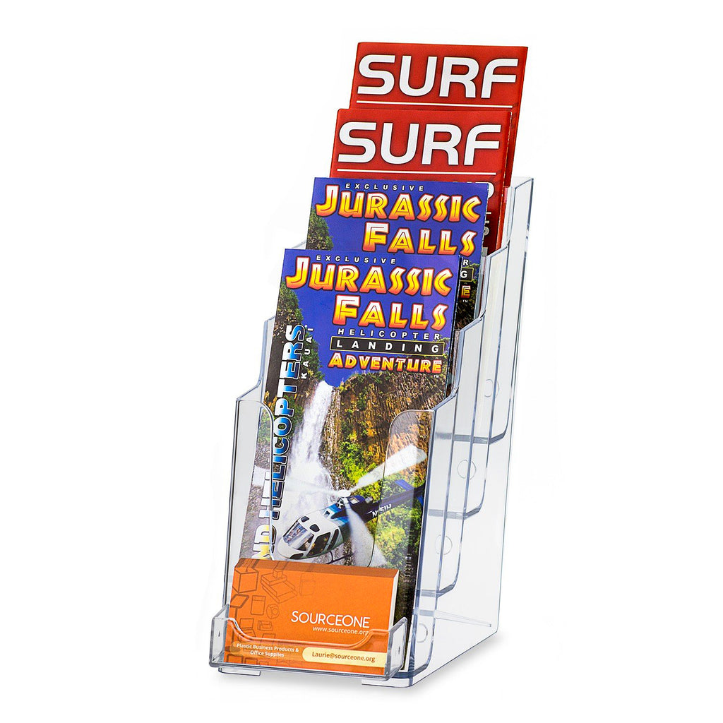4-Tier Trifold Brochure with Business Card Holder