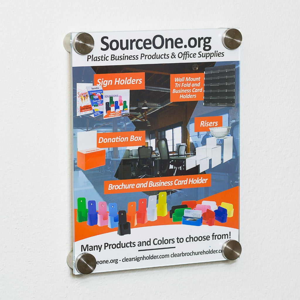 Acrylic Sign Holder with Standoff Wallmount
