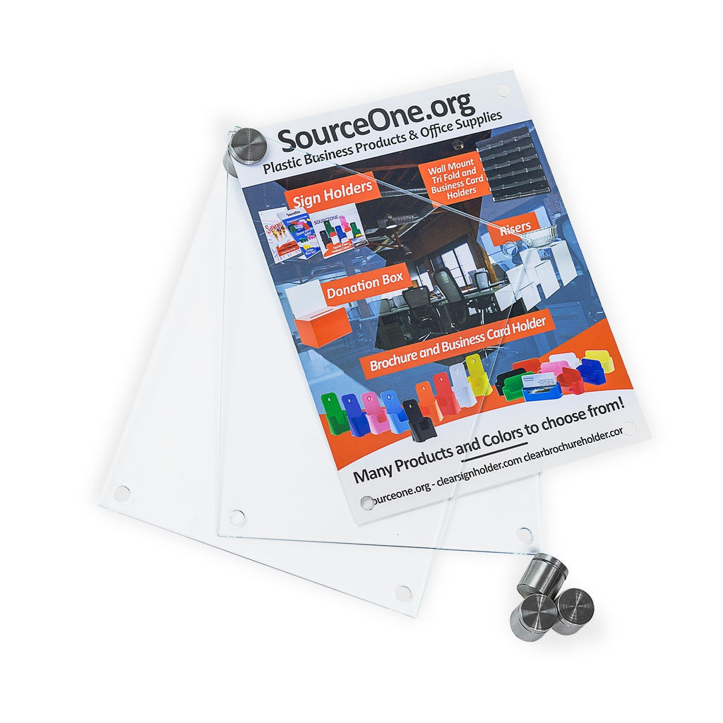 Custom Printed Acrylic Sign Holder with 1" Stainless Steel Standoffs