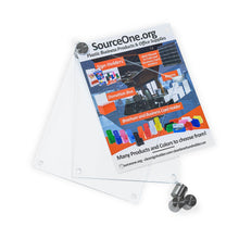 Load image into Gallery viewer, Custom Printed Acrylic Sign Holder with 1" Stainless Steel Standoffs