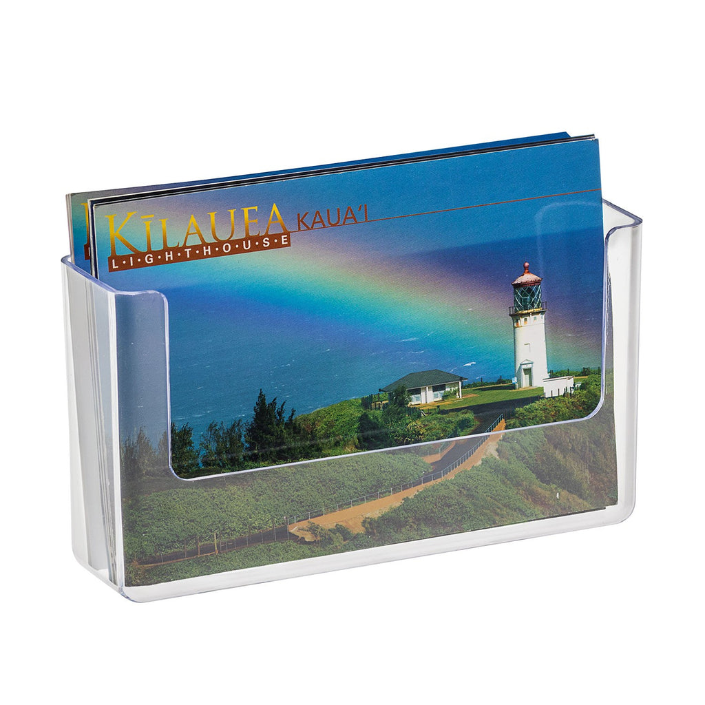 Window Glass Mount Postcard Holder, 6" Wide