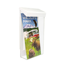 Load image into Gallery viewer, 4&quot; x 9&quot; Outdoor Trifold Brochure Holder, White