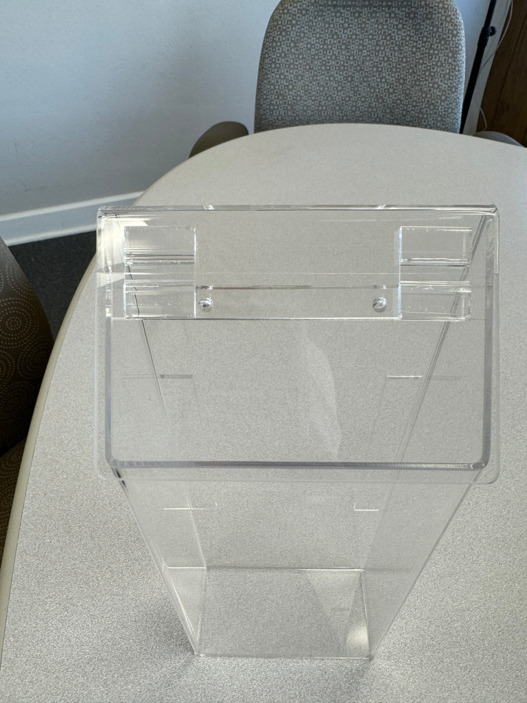 4" x 9" Outdoor Trifold Brochure Holder Box with Lid, Clear Acrylic