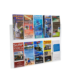10 pocket wall mount trifold brochure holder
