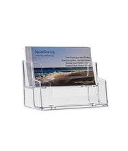 Load image into Gallery viewer, 2 pocket tiered business card holder