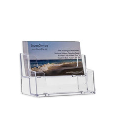 Plastic Countertop 1-Pocket Business Card Holder - 3 3/4L x 1W x 2H