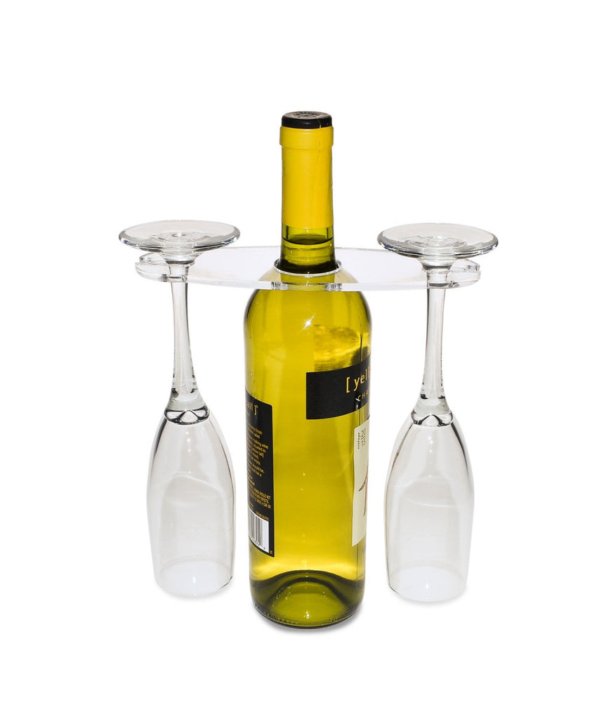 Wine Glass Acrylic Holder for Wine Bottle