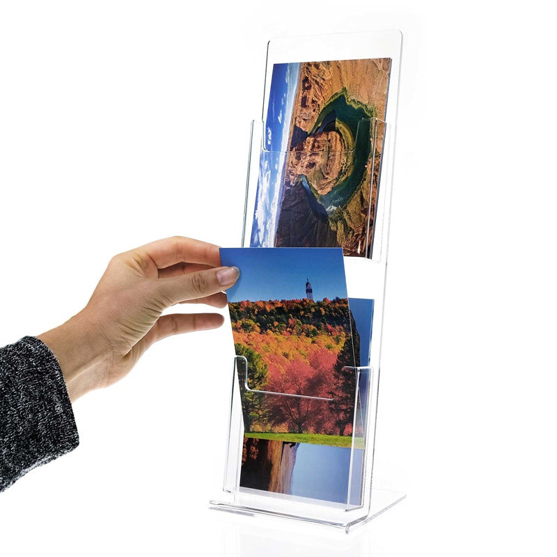 2 tier 2 pocket vertical post and greeting card display