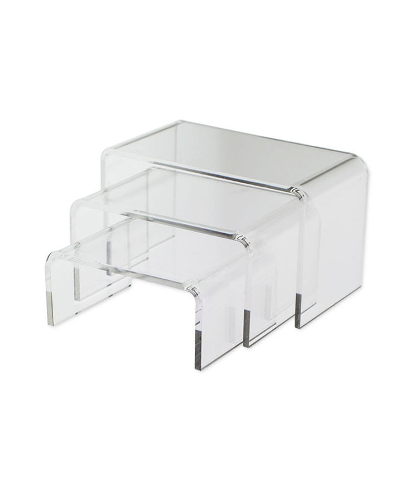 clear jewelry and product riser