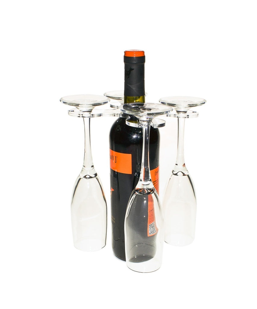 Wine Glass Acrylic Holder for Wine Bottle