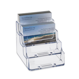 4 Pocket Tiered Business Card Holder