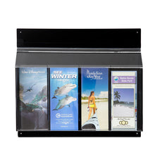 Load image into Gallery viewer, 4-Pocket Outdoor Brochure Holder with Lid, Black