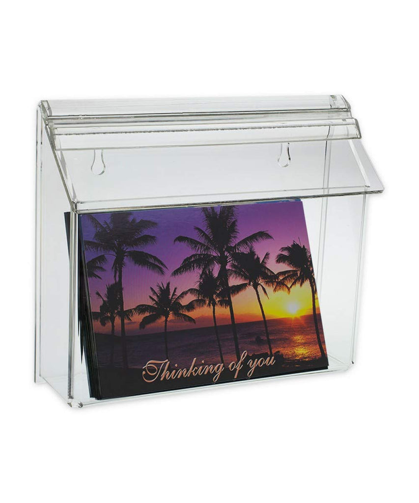 Postcard Holder with Lid for Outdoor Use, Wall Mount
