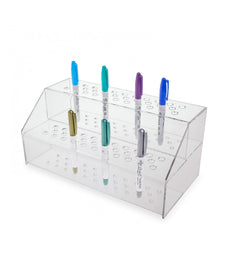 sccsport Rainbow Pen Display Stand 12-Slots Premium Clear Acrylic Holder  for Pen, Makeup Brush, E-Cigarette, Vapor, Pencil Display Stand. Premium