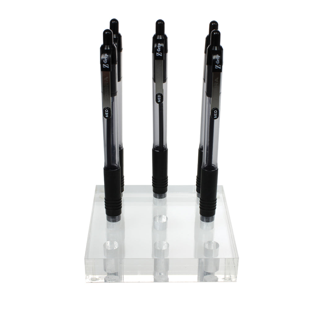 9 Slot Premium Clear Acrylic Pen Holder