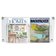 Load image into Gallery viewer, Wall Mounted Large Magazine or Large Brochure Holder with Standoff, Clear Back