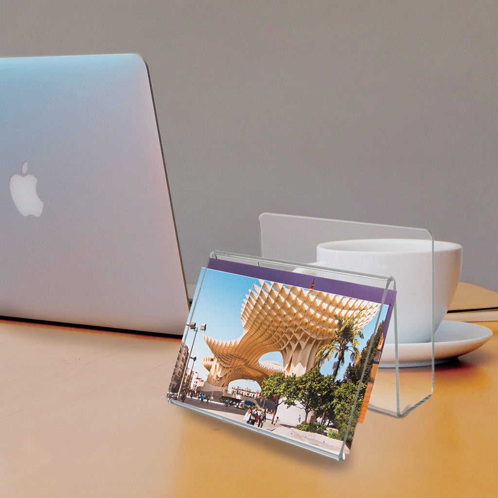 Acrylic Desk Organizer with Picture or Postcard Display