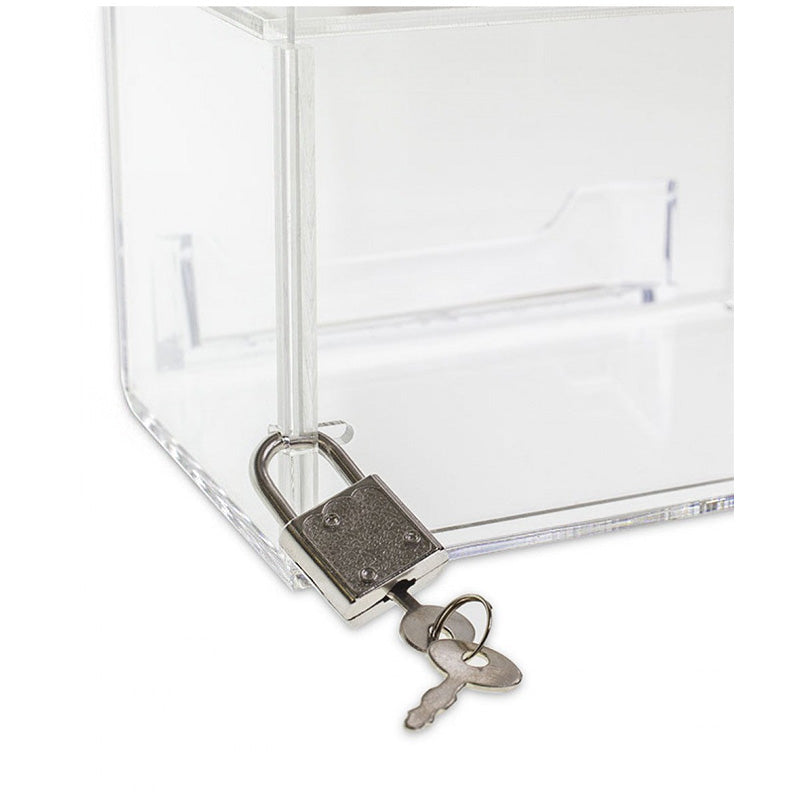 Small Oblong Donation Box with Business Card Holder