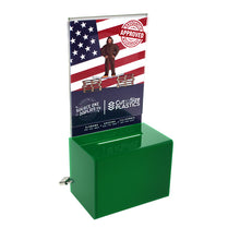 Load image into Gallery viewer, 5&quot; Oblong Donation Box with Sign Holder