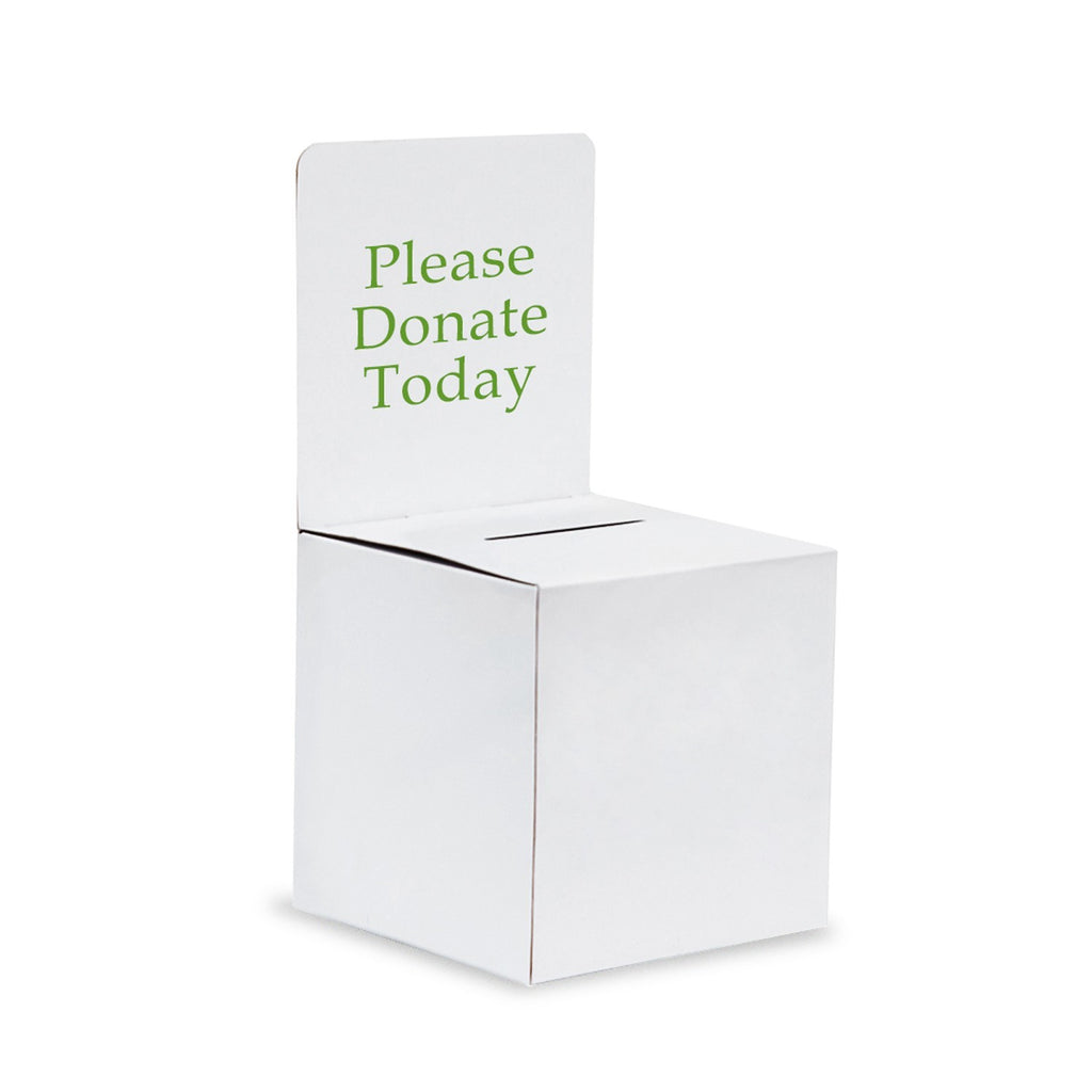 Custom Printed Cardboard Donation Box, 10-Pieces