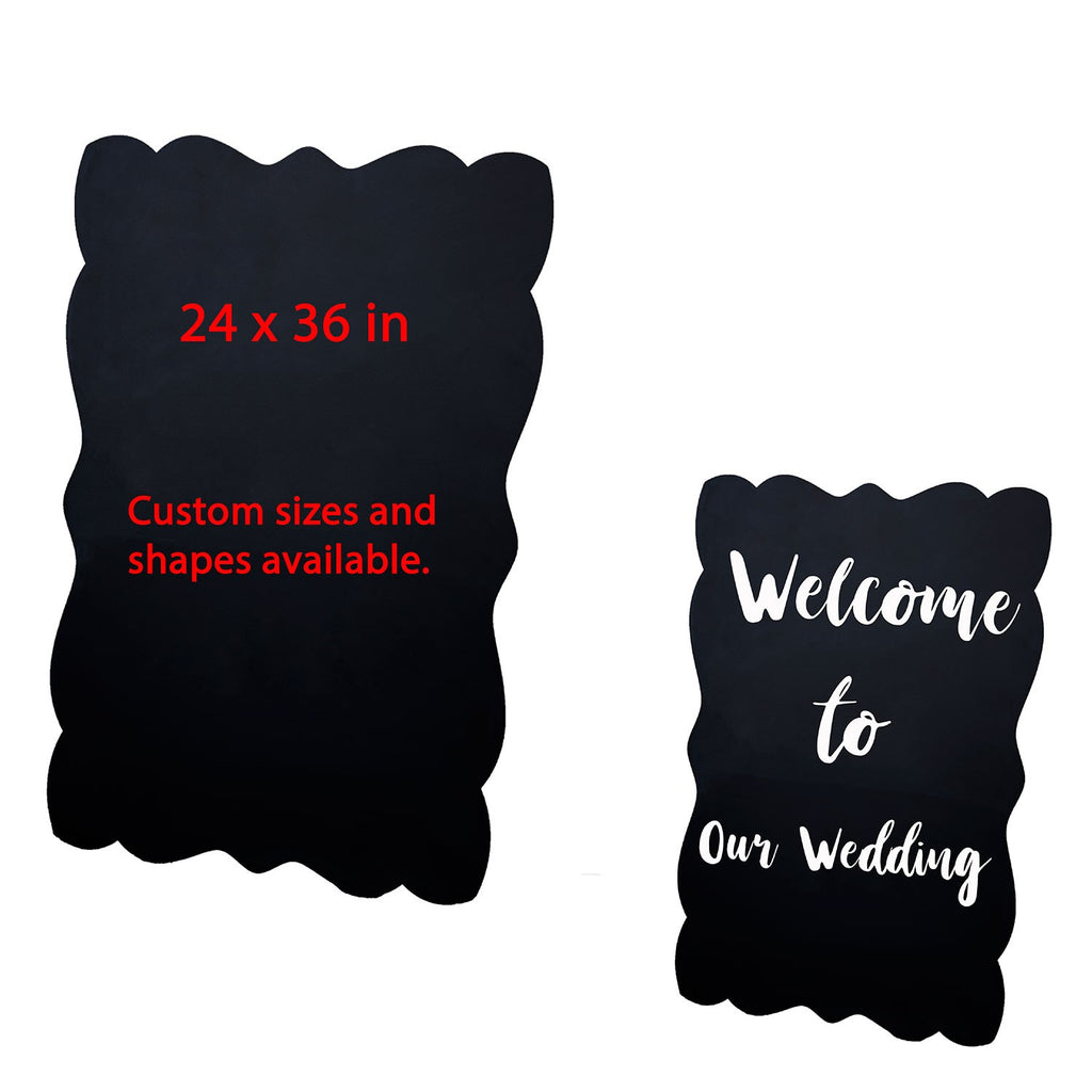 Scroll Cut Chalkboard Wedding Sign, 24 x 36