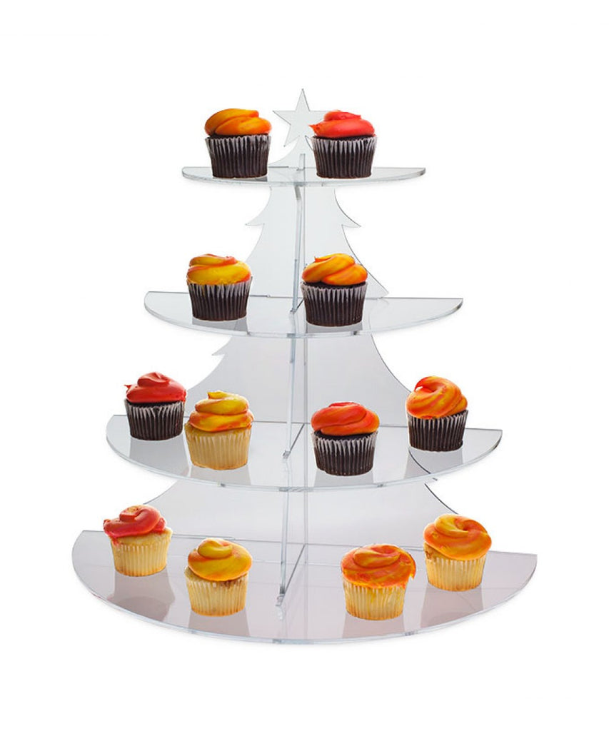 4-Tier Holiday Cookie and Cupcake Tree Stand, Half Circle