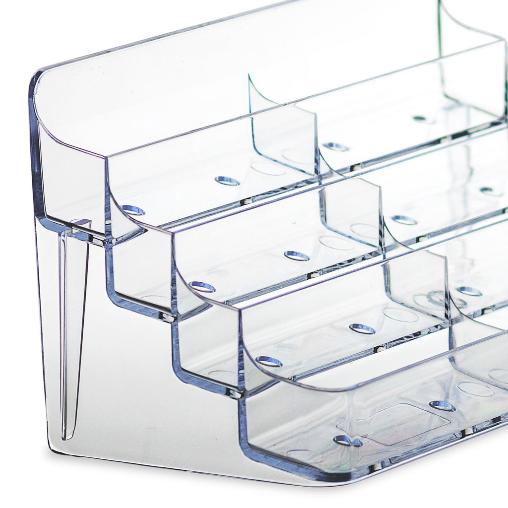 8 Pocket Business Card Holder for Countertop, 4-Tier Clear