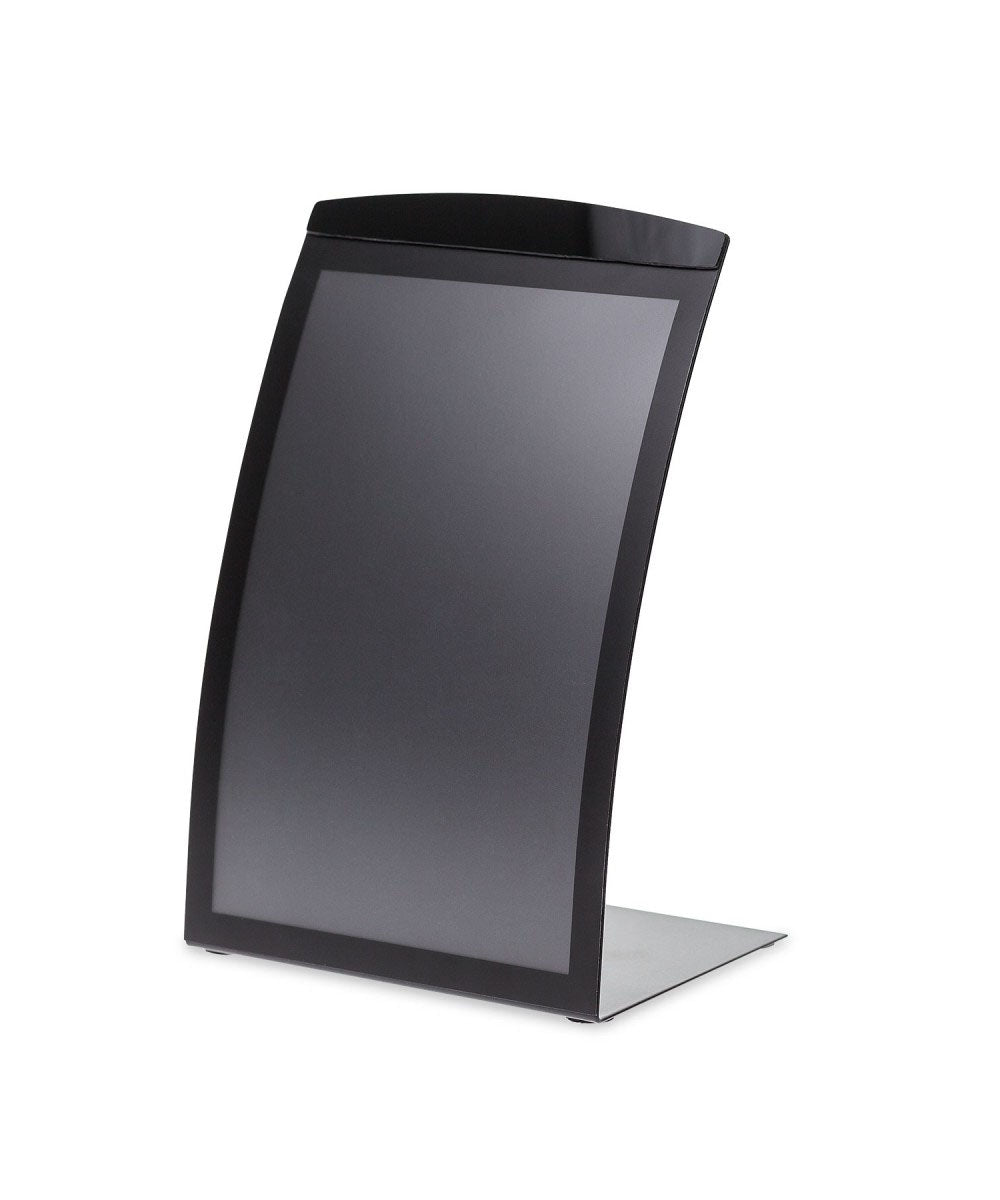 Black Curved Sign Holder with Flip Cover | Source One Displays