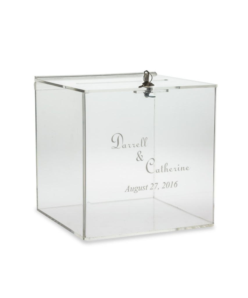 Engraved Wedding Donation Box with Lock