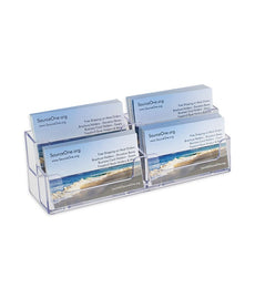 Plastic Countertop 1-Pocket Business Card Holder - 3 3/4L x 1W x 2H