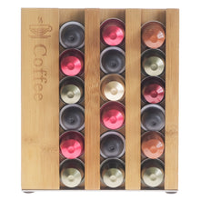 Load image into Gallery viewer, Nespresso Espresso Pod Organizer Sleek Modern Bamboo Design, Holds 21 Pods