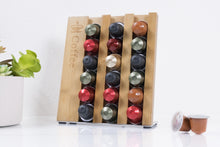 Load image into Gallery viewer, Nespresso Espresso Pod Organizer Sleek Modern Bamboo Design, Holds 21 Pods