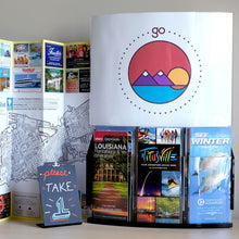 Load image into Gallery viewer, Curved Sign Holder with 3 Trifold Brochure Pockets
