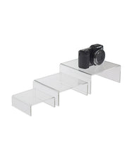 Load image into Gallery viewer, Low Profile Risers, Large Set (8&quot;, 10&quot;, 12&quot;) in Clear Acrylic