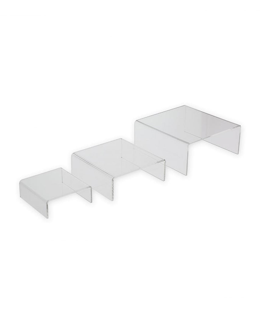 Low Profile Risers, Large Set (8", 10", 12") in Clear Acrylic