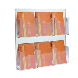 6 Pocket Wall Mount Vertical Business Card Holder, Mirror