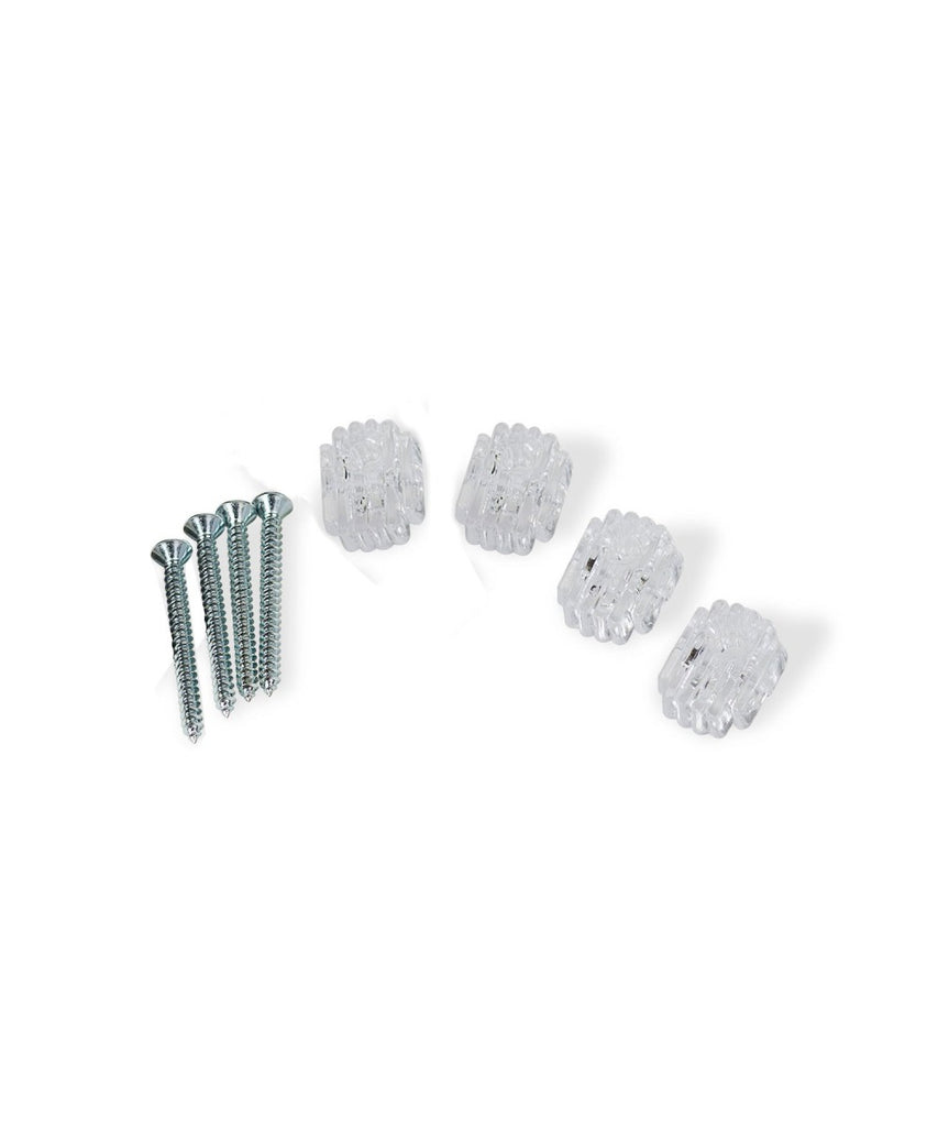 Clear Plastic Mirror Holder Clips, 4-Piece Set