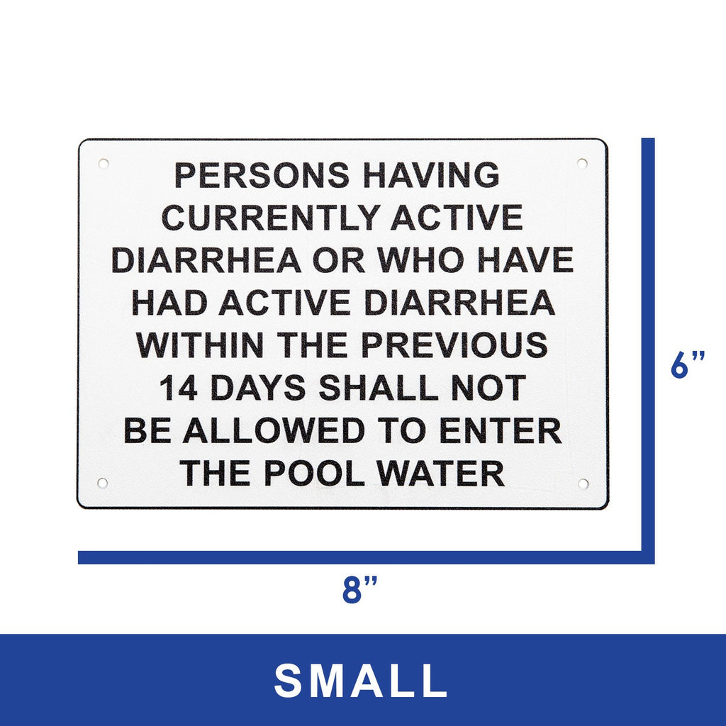 Do Not Use The Pool Active Diarrhea For 14 Days Sign