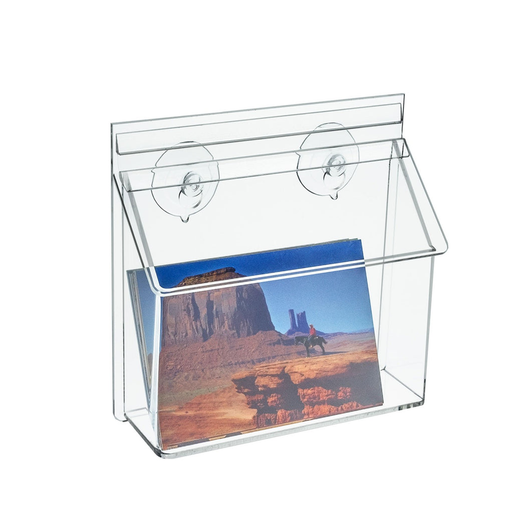 Postcard Holder with Lid for Outdoor Use, Window Glass Mount