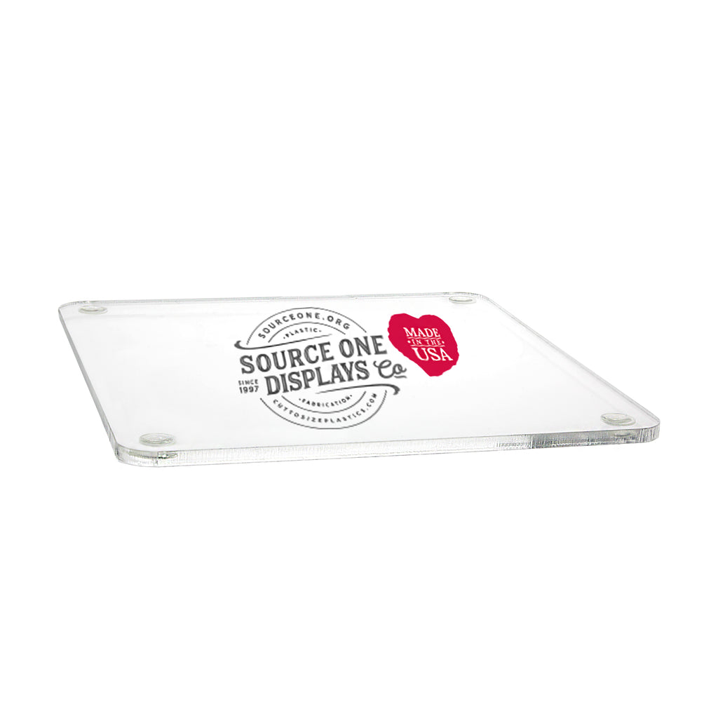 Personalized Clear Acrylic Coasters & Holder