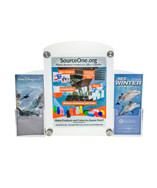 Sign Holder with Bottom Brochure Pockets for Wall Mount