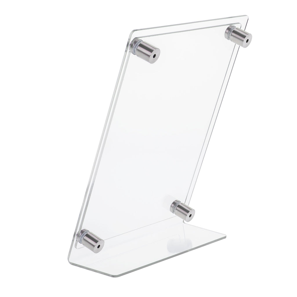 8.5" x 11" Slant Back Sign Holder with Front Panel and Standoffs