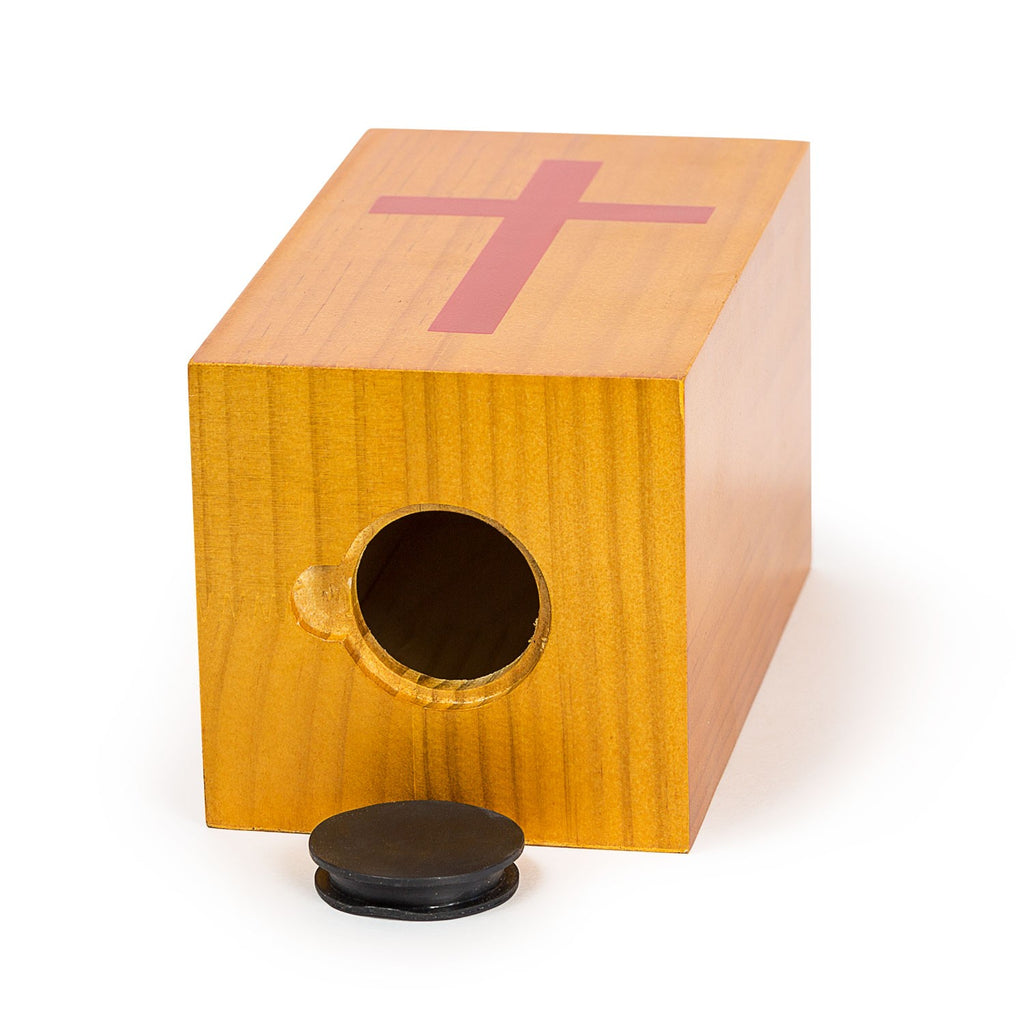 Small Wood Donation Box with Cross