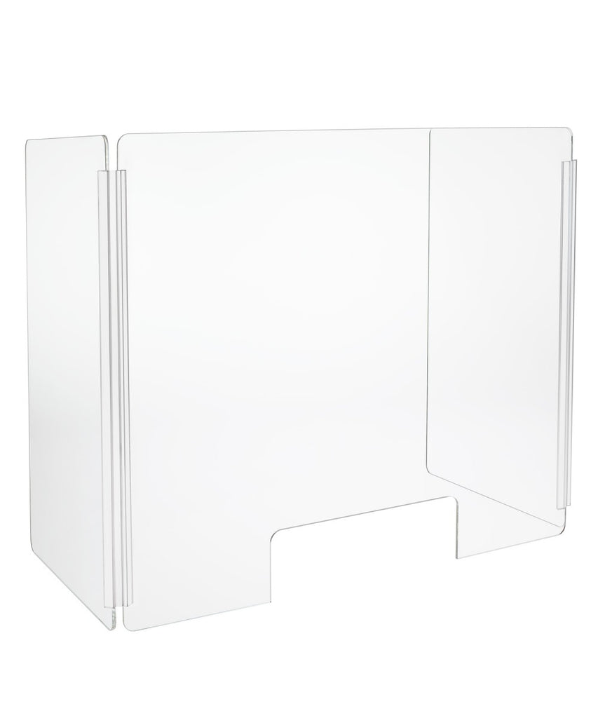 Portable Sneeze Guard, Fold-able Clear Acrylic Plexiglass Shield