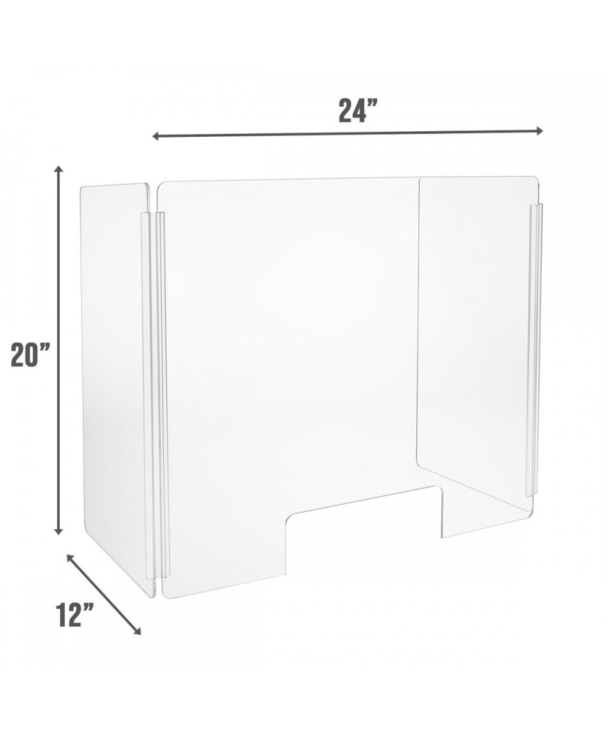 Portable Sneeze Guard, Fold-able Clear Acrylic Plexiglass Shield