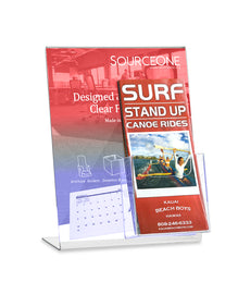 Slant Back Sign Holder with Brochure Pocket