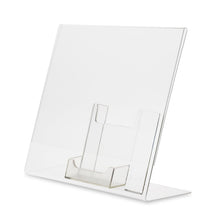 Load image into Gallery viewer, 11&quot; x 8.5&quot; landscape sign holder with trifold brochure and business card holder